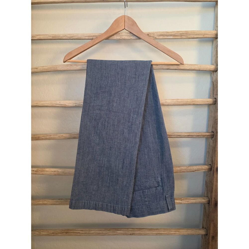 Riders by Lee Womens 10M Straight Leg Pants Blue Gray Stretch Cotton Chambray